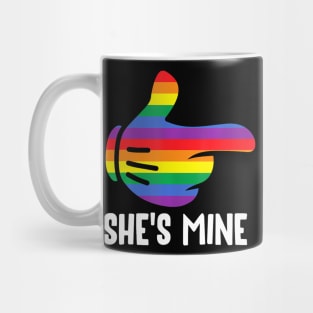 Shes Mine Lesbian Couple Rainbow Lgbt Pride Matching Mug